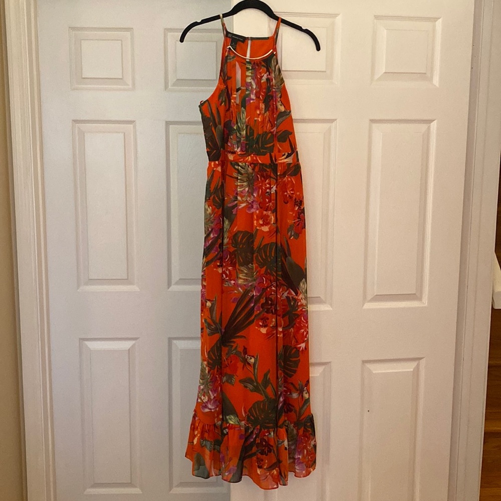 INC maxi dress, tropical orange vibe